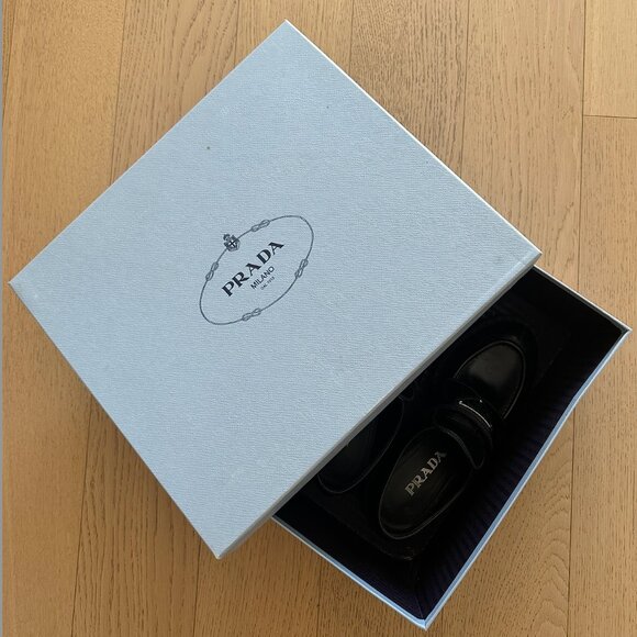 Prada Leather Triangle Logo Loafers - Picture 2 of 4